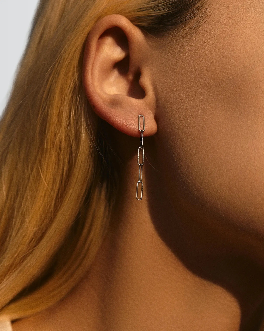 Shimmer Series Link Earrings -  Silver Earrings by BLINGLANE