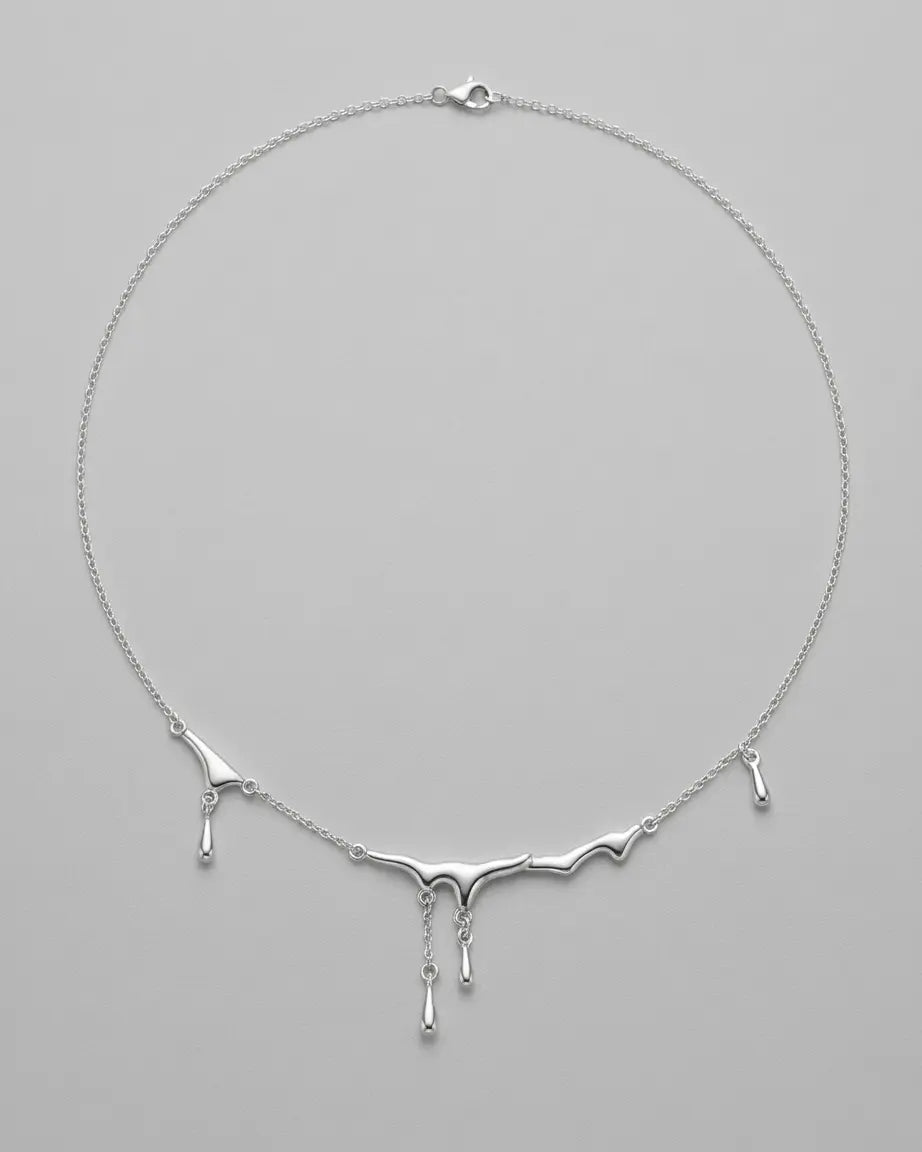 Silver Rain Elite Necklace -  Silver Necklace by BLINGLANE
