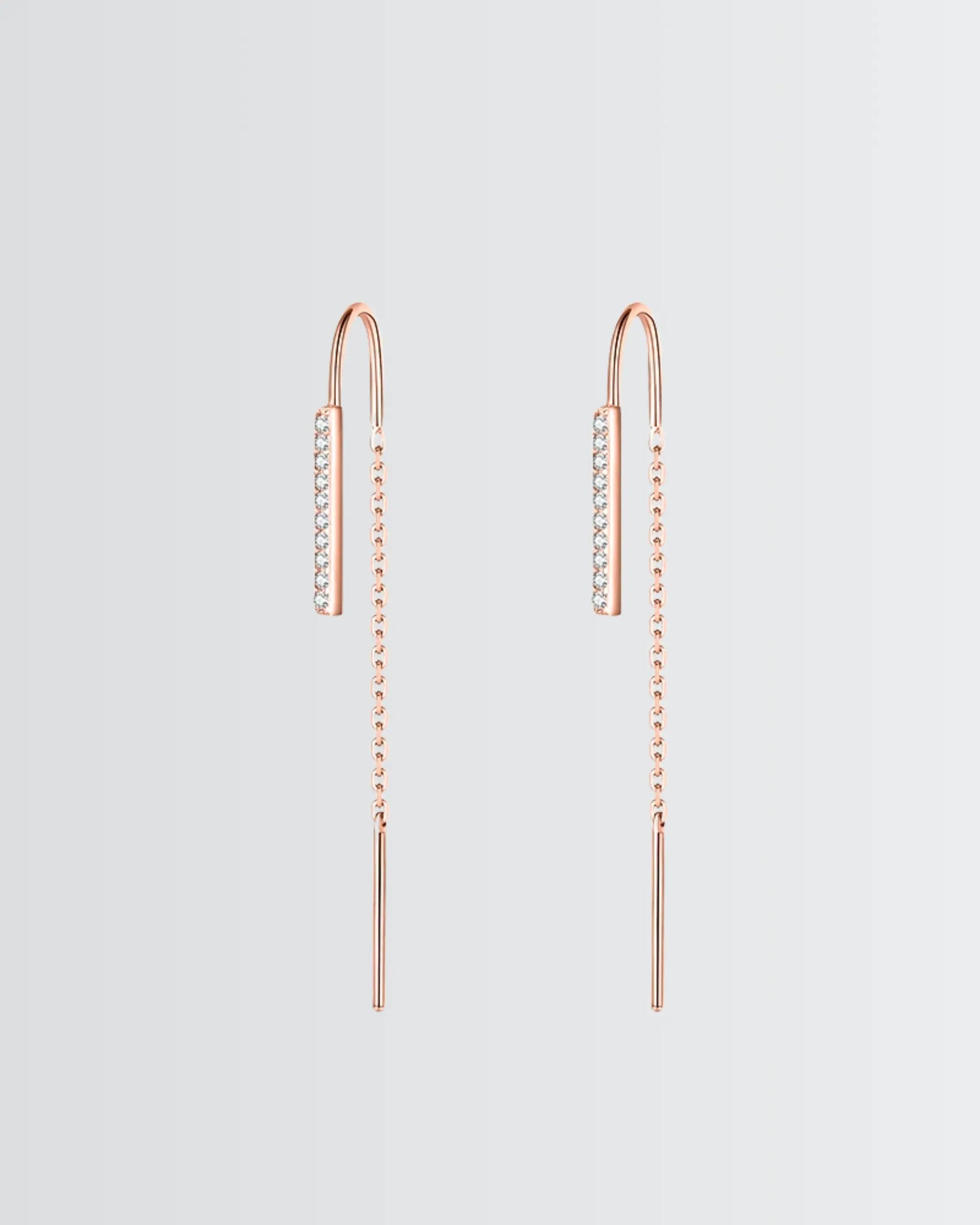 Sleek Bar Threader Earrings -  Silver Earrings by BLINGLANE
