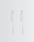 Sleek Bar Threader Earrings -  Silver Earrings by BLINGLANE