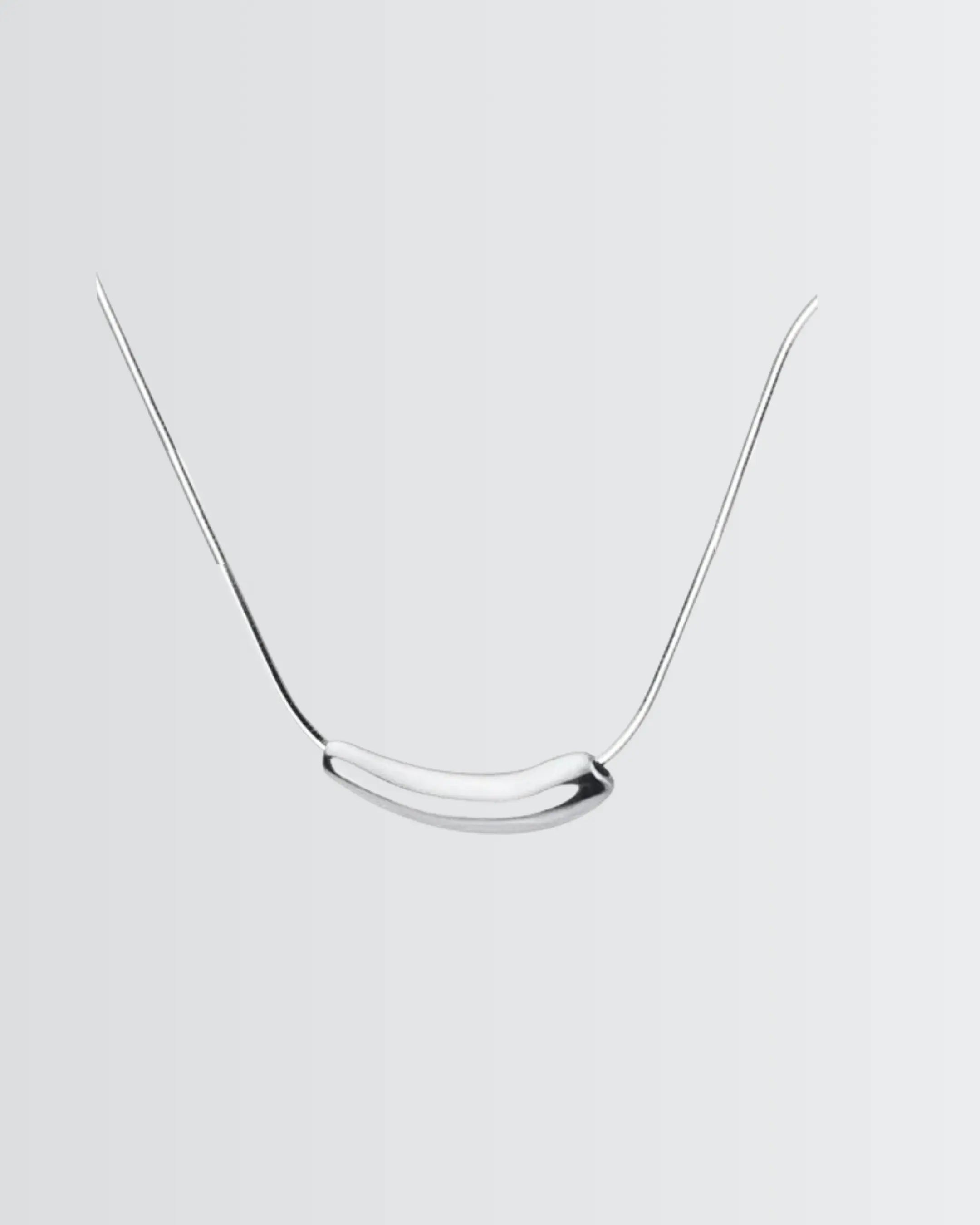 Sleek Radiance Necklace -  Silver Necklace by BLINGLANE
