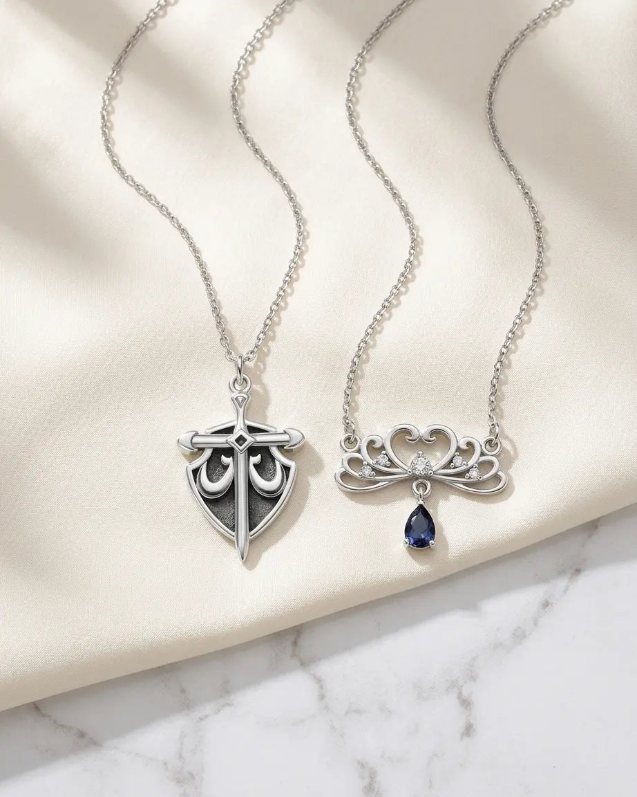 Stronger Side By Side Couple Necklace -  Silver Necklace by BLINGLANE