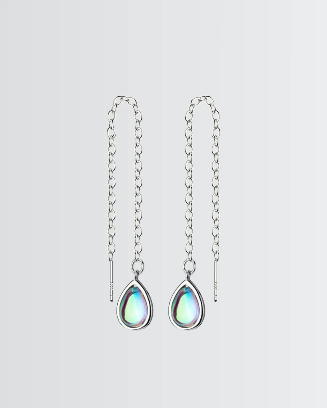 Teardrop Threader Earrings -  Silver Earrings by BLINGLANE