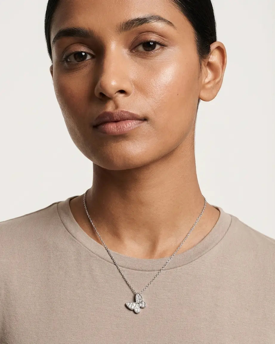 The Blingfly Minimal Necklace -  Silver Necklace by BLINGLANE