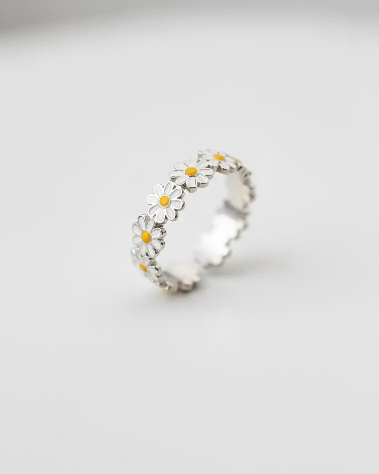 The Blooming Daisy Ring - Silver Ring by BLINGLANE