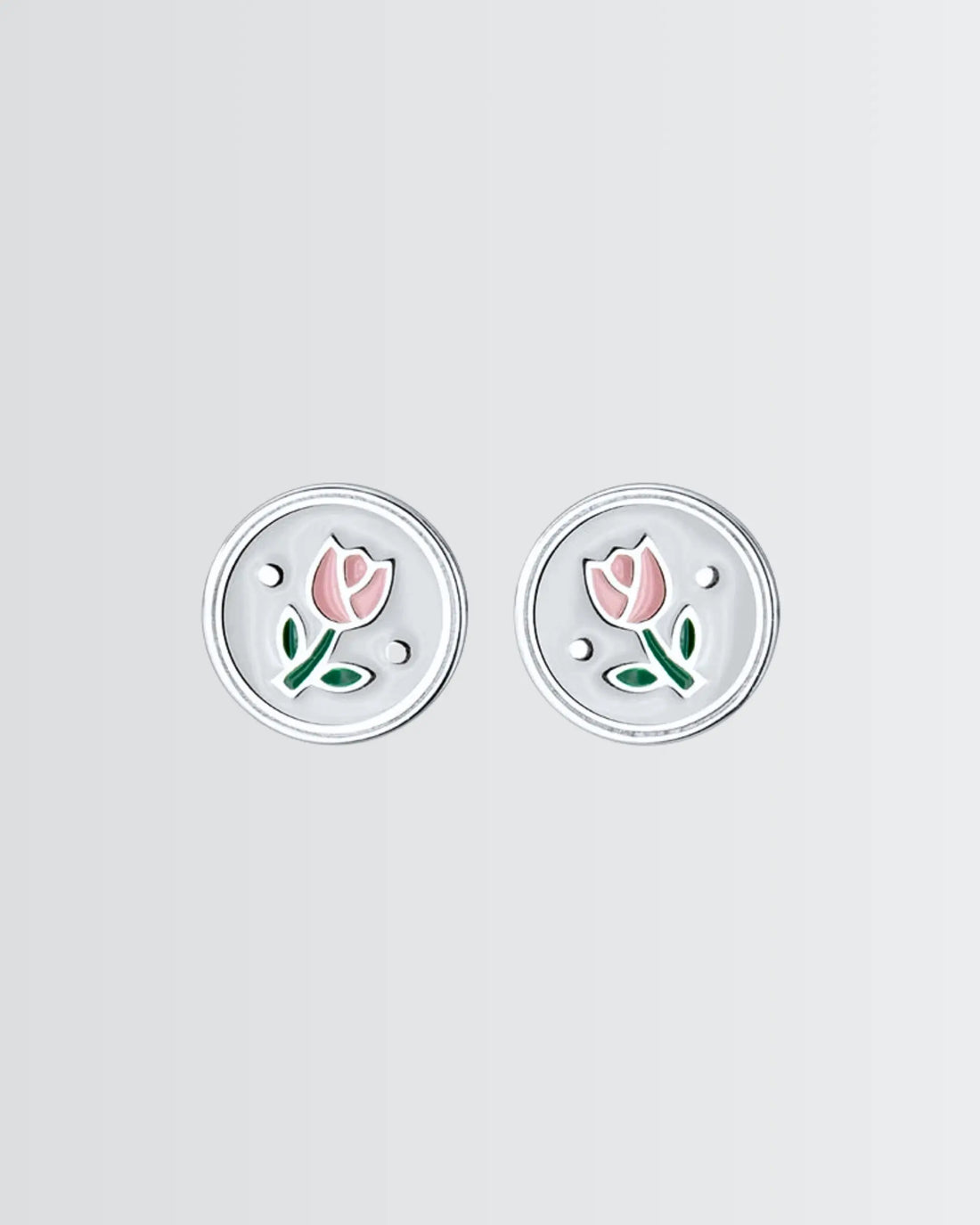 Tulip Bloom Stud -  Silver Earrings by BLINGLANE