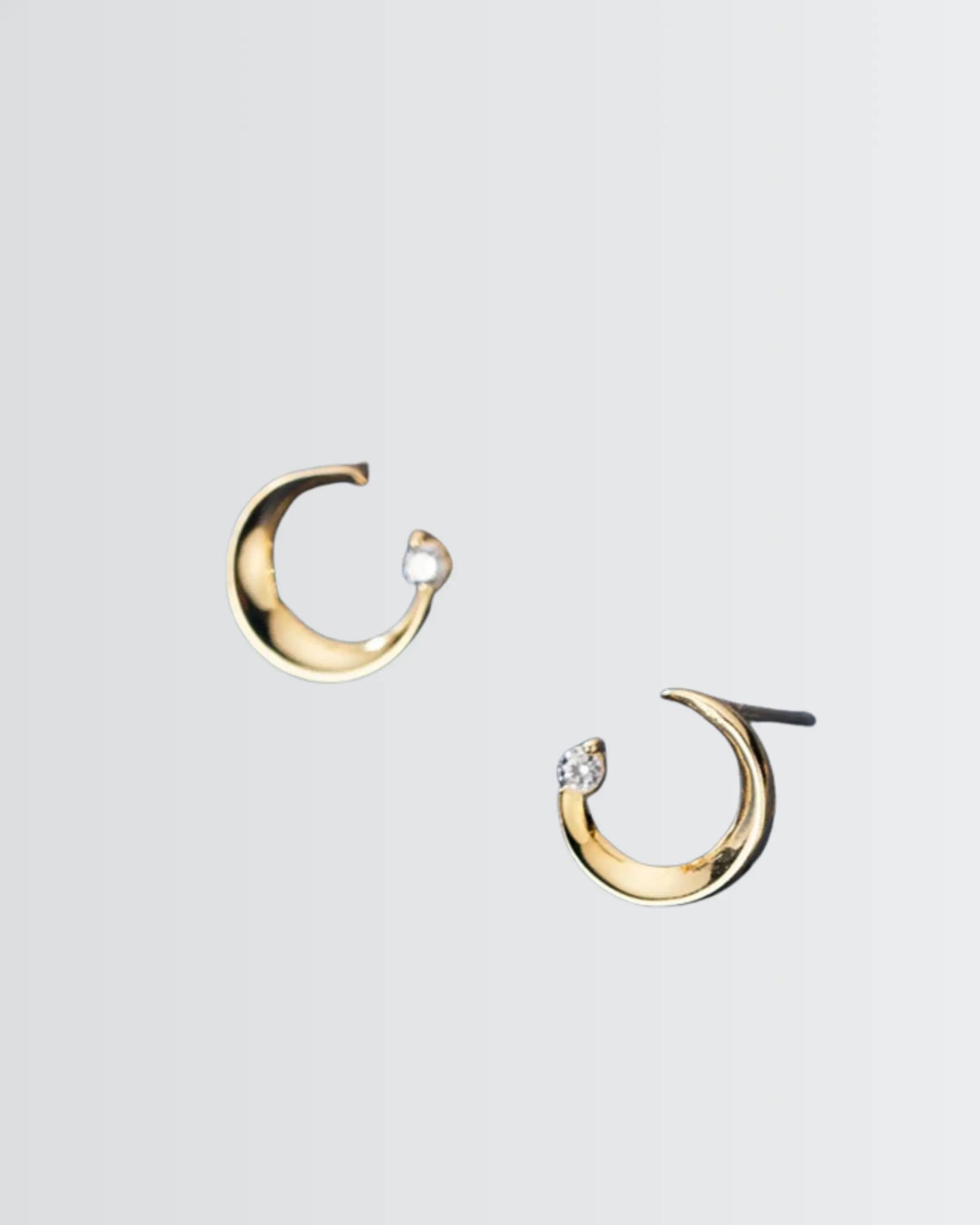 Wear The Curve Minimal Studs -  Silver Earrings by BLINGLANE