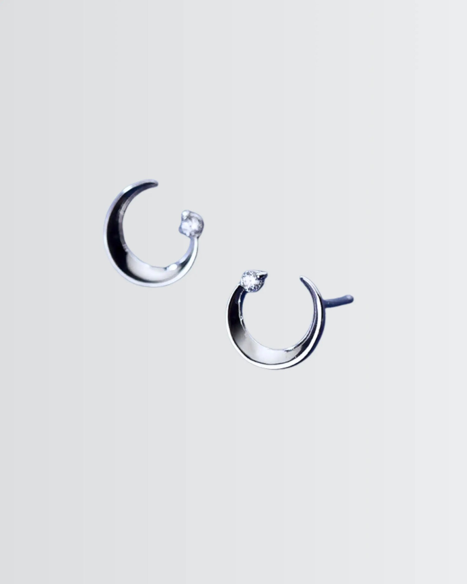 Wear The Curve Minimal Studs -  Silver Earrings by BLINGLANE