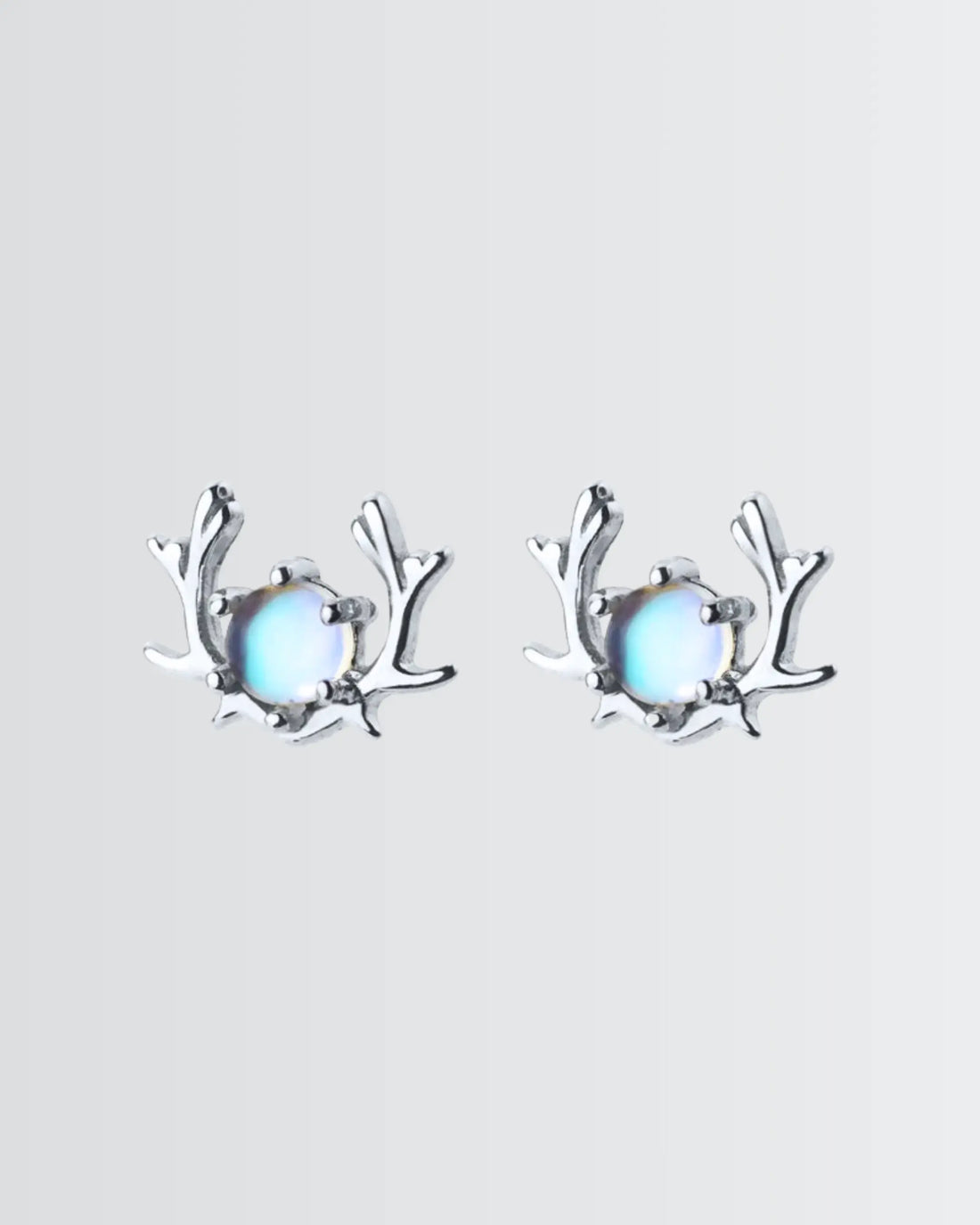 Wildlight Antlers Tiny Studs - Silver Earrings by BLINGLANE