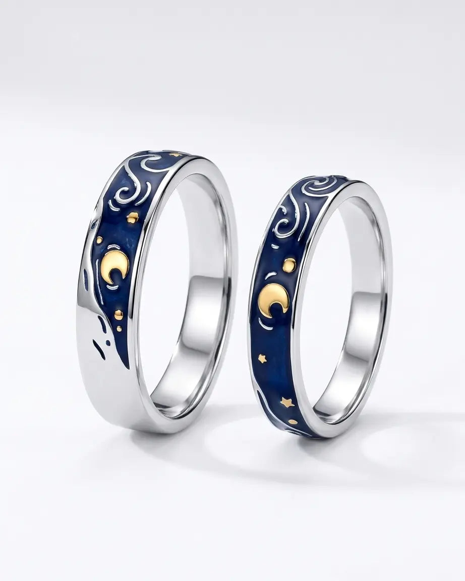 You Are My Dreamy Night Forever Love Bands - Silver Rings by BLINGLANE