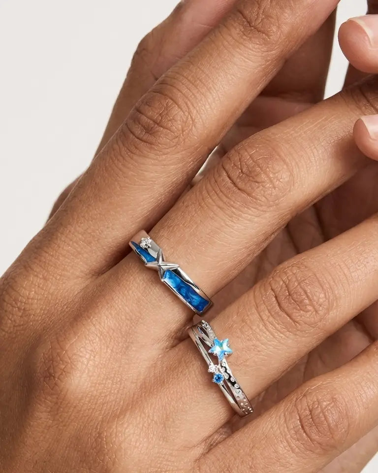 You Are My North Star Love Bands -  Silver Ring by BLINGLANE