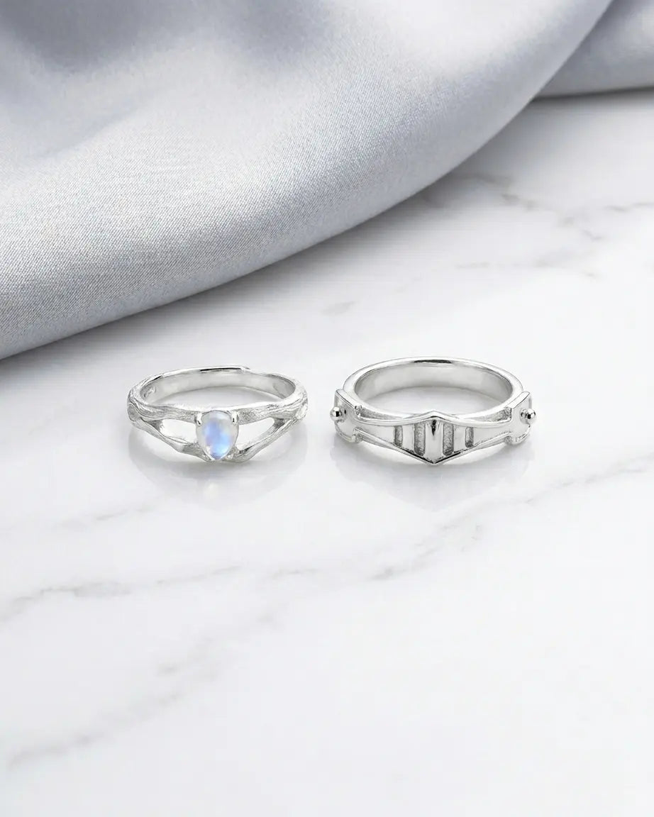 Your Knight in Shining Armor My Princess Love Bands -  Silver Rings by BLINGLANE
