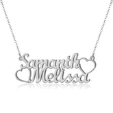 Personalize Couple Names & Hearts Necklace - Blinglane