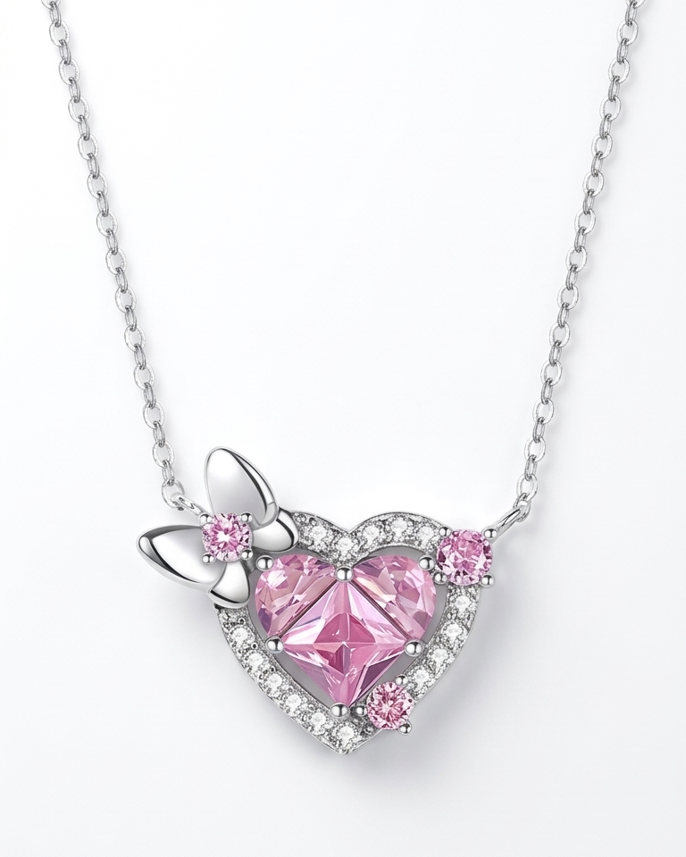 Pretty In Pink Heart Necklace
