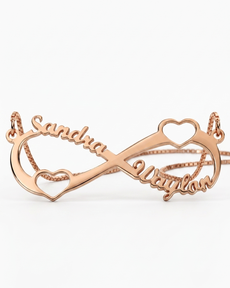 Personalize Your Names Infinity Heart Necklace - jewellery by BLINGLANE