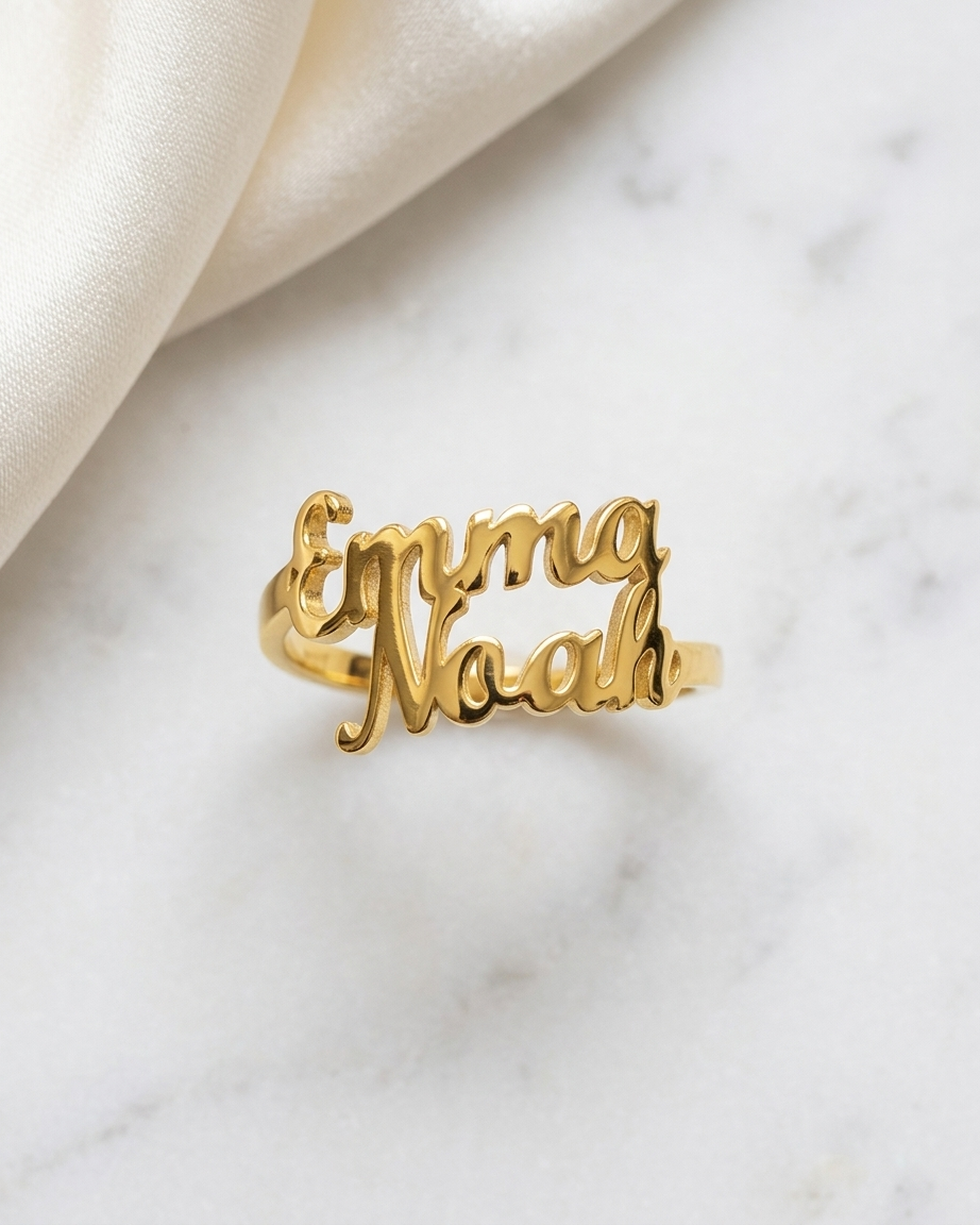 Personalize Two Names Ring - jewellery by BLINGLANE